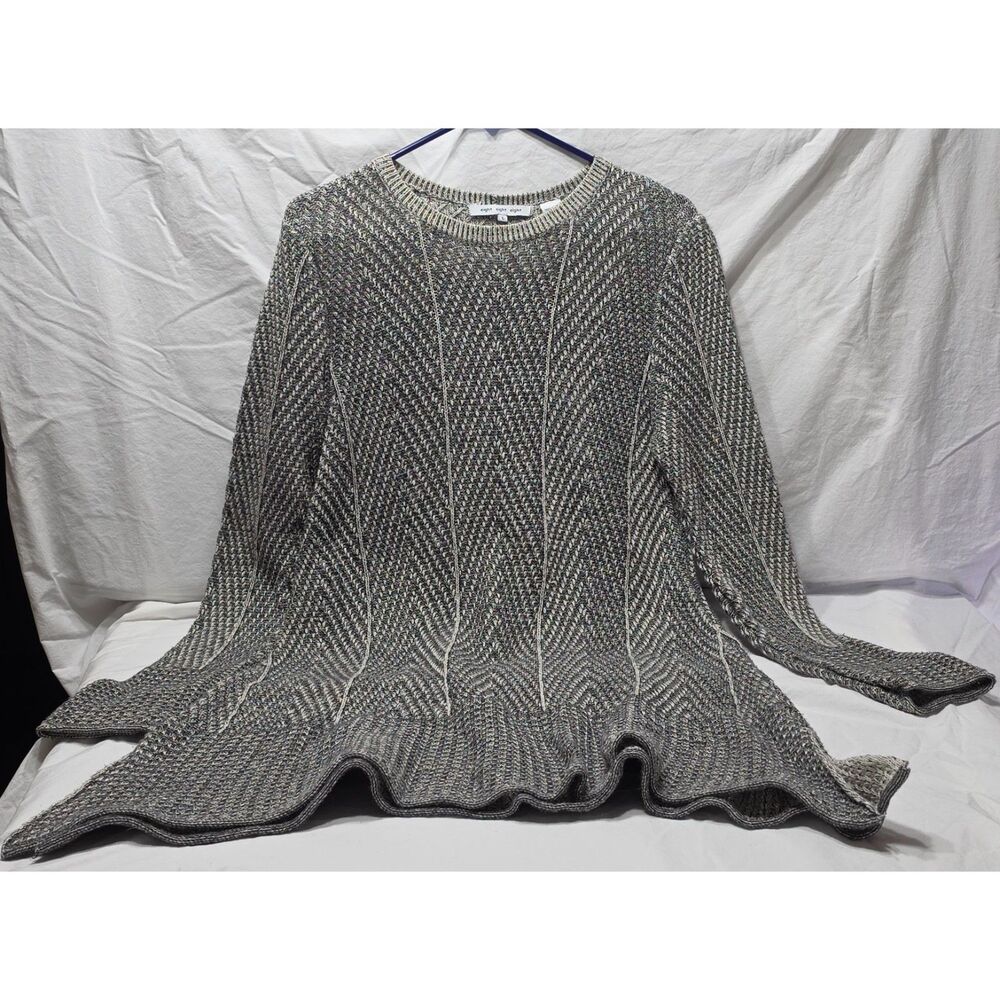 Eight Eight Eight Marled Chevron Knit Tunic Sweater Cotton Size L